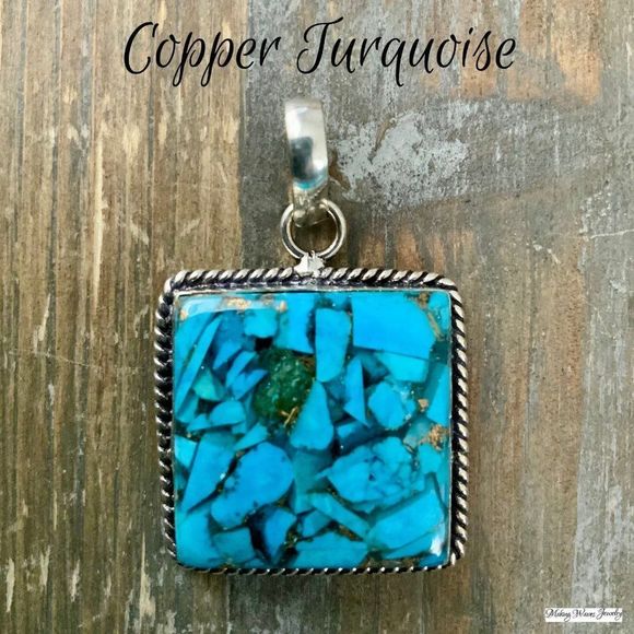 Making Waves Jewelry and Accessories Jewelry - Copper Turquoise Silver Pendant